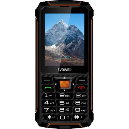 Evolveo - StrongPhone Z6, vandeniui atsparus Dual SIM telefonas, juoda - oranžinė