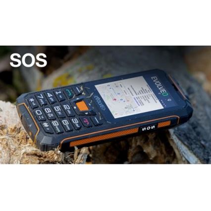 Evolveo - StrongPhone Z6, vandeniui atsparus Dual SIM telefonas, juoda - oranžinė