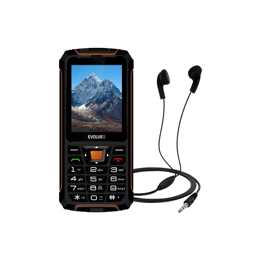 Evolveo - StrongPhone Z6 vandeniui atsparus Dual SIM telefonas juodas/oranžinis