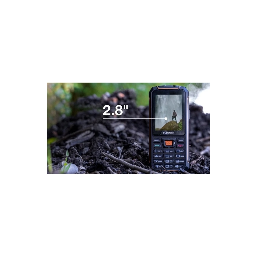 Evolveo - StrongPhone Z6 vandeniui atsparus Dual SIM telefonas juodas/oranžinis