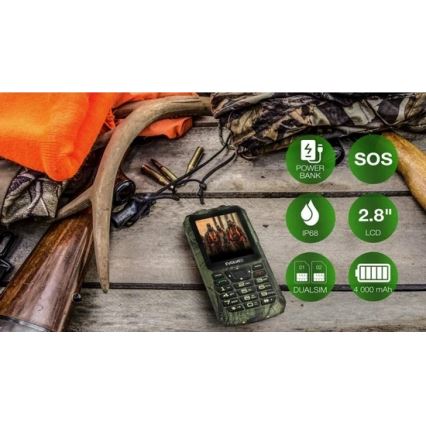 Evolveo - StrongPhone Z6 vandeniui atsparus Dual SIM telefonas, medžioklinis kamufliažas