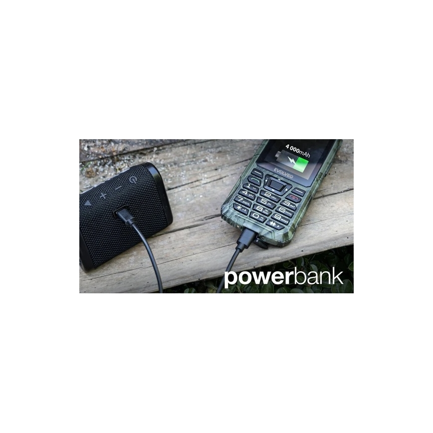 Evolveo - StrongPhone Z6, vandeniui atsparus Dual SIM telefonas su medžiokline maskuote