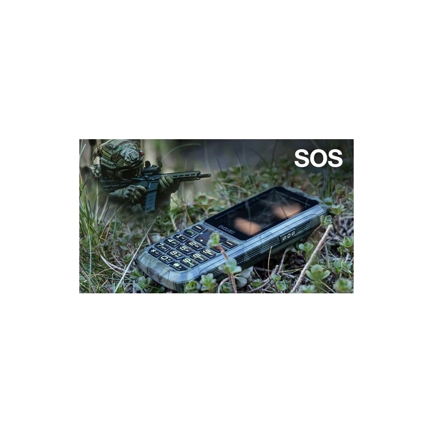 Evolveo - StrongPhone Z6, vandeniui atsparus Dual SIM telefonas su medžiokline maskuote