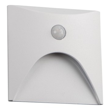 EXIN LED laiptų šviestuvas su judesio ir sutemos davikliu LED/2,5W/230V 3000K IP65 baltas, kampuotas