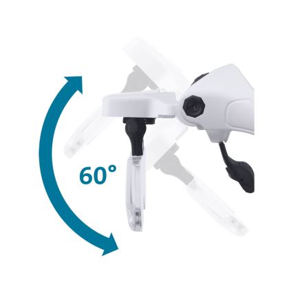 Extol - Įkraunami didinamieji akiniai su lupa ir LED apšvietimu/300 mAh