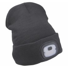 Extol - Kepurė su priekiniu žibintu ir USB įkrovimas 250 mAh juoda size UNI