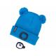 Extol - Kepurė su priekiniu žibintu ir USB įkrovimu 250 mAh mėlyna vaikiško dydžio su pomponais