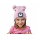 Extol - Kepurė su priekiniu žibintu ir USB įkrovimu 250 mAh rožinė su pomponais vaikiško dydžio