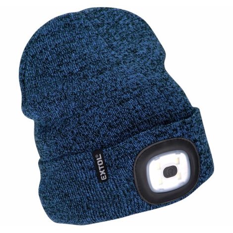 Extol - Kepurė su priekiniu žibintu ir USB įkrovimu 300 mAh mėlynas dydis UNI