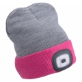 Extol - Kepurė su priekiniu žibintu ir USB įkrovimu 300 mAh pilka/rožinė UNI dydžio