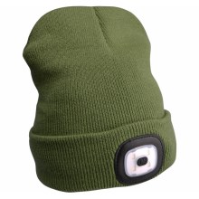 Extol - Kepurė su priekiniu žibintu ir USB įkrovimu 300 mAh žalios spalvos UNI
