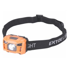 Extol – LED Galvos žibintuvėlis su jutikliu LED/3W/1200 mAh/3,7V oranžinė/juoda