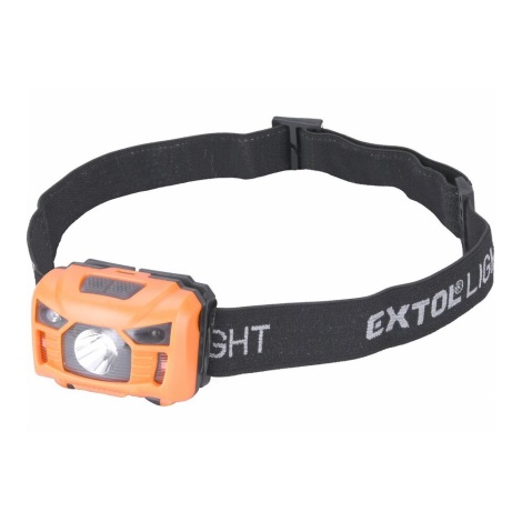 Extol – LED Galvos žibintuvėlis su jutikliu LED/3W/1200 mAh/3,7V oranžinė/juoda