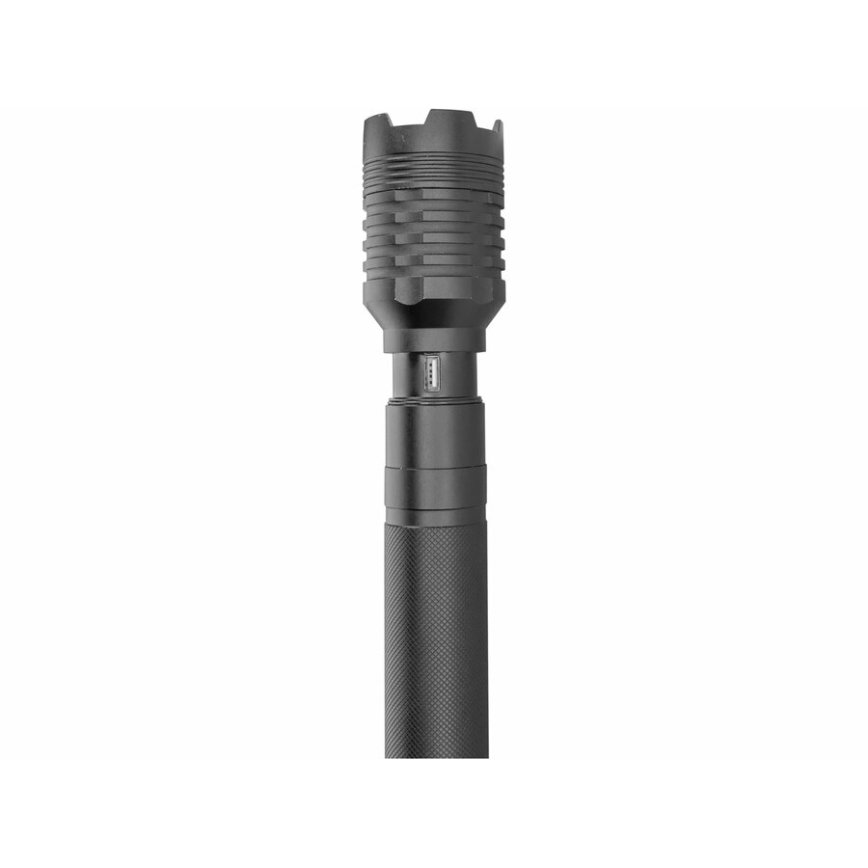 Extol - LED Įkraunamas žibintuvėlis su maitinimo bloku LED/60W/4000 mAh/5V 4000 lm juoda