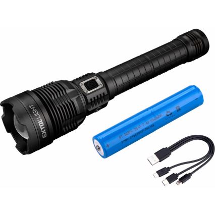 Extol - LED Pritemdomas įkraunamas žibintuvėlis su maitinimo bloku LED/60W/10000 mAh 8000 lm IPX4 juoda