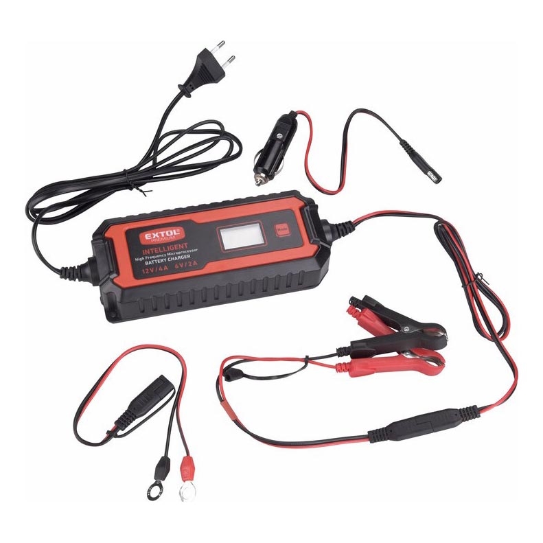 Extol Premium - Automobilio akumuliatoriaus įkroviklis 9 etapų 6/12V 4A IP65