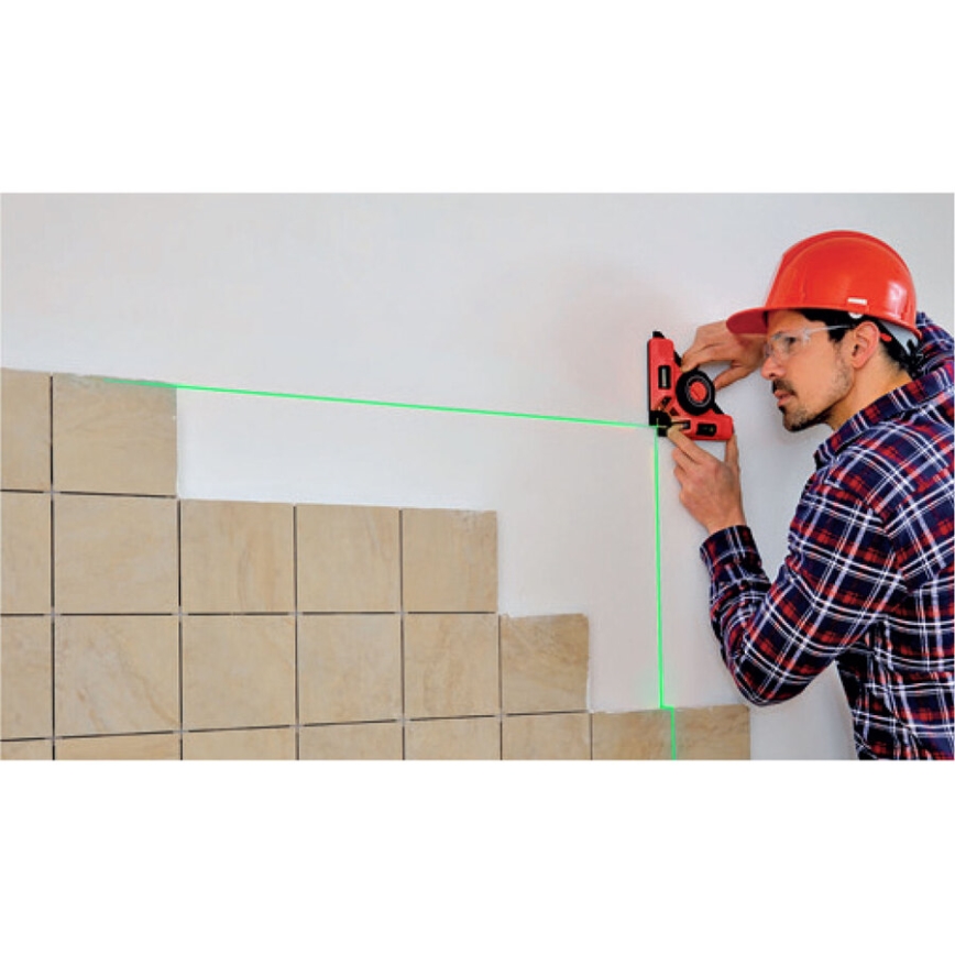 Extol Premium - lazerinis 90° kampamatis su elektriniu siurbimo moduliu 5V/1000 mAh