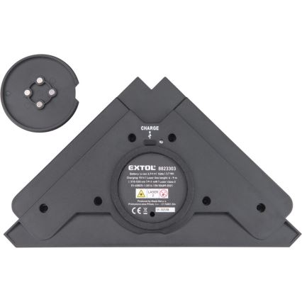 Extol Premium - lazerinis 90° kampamatis su elektriniu siurbimo moduliu 5V/1000 mAh