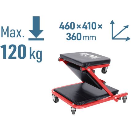 Extol Premium - montavimo gultas ant ratukų / kėdutė 2 viename