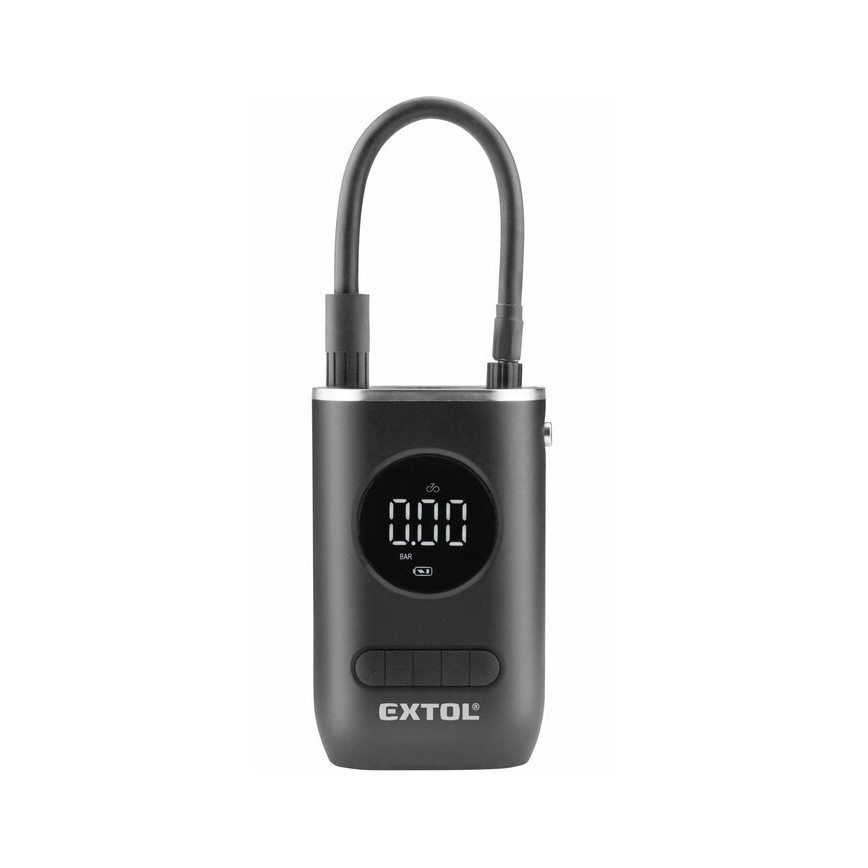 Extol Premium - Skaitmeninis kišeninis kompresorius 2000 mAh 7,4V juodas