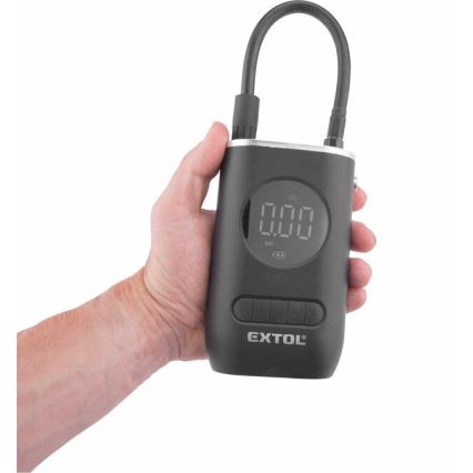 Extol Premium - Skaitmeninis kišeninis kompresorius 4000 mAh 7,4V juoda