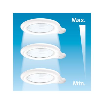 Extol - reguliuojama LED stalinė lempa su lupa LED/10W/230V balta