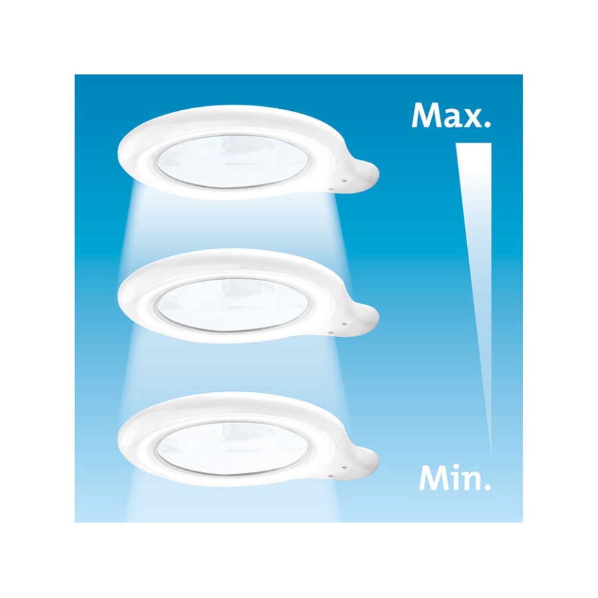 Extol - reguliuojama LED stalinė lempa su lupa LED/10W/230V balta