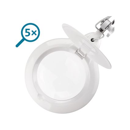 Extol - reguliuojama LED stalinė lempa su lupa LED/10W/230V balta
