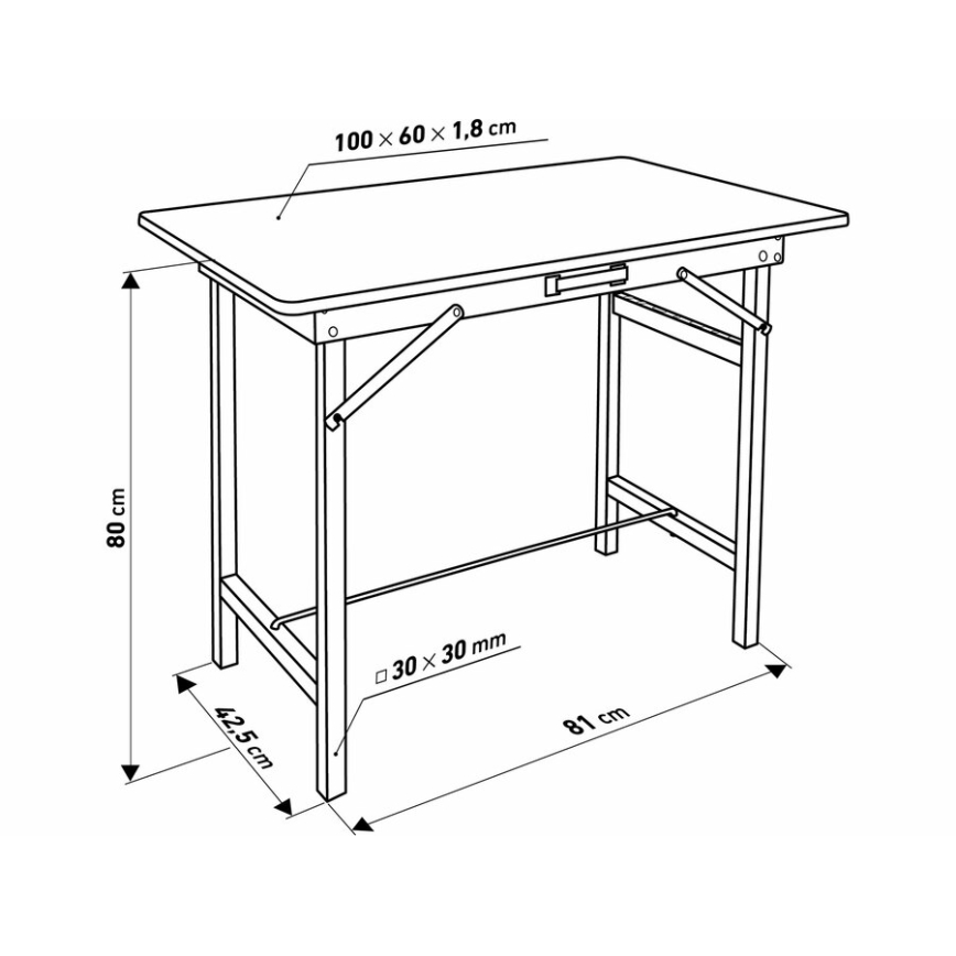 Extol - Sulankstomas darbo stalas 100x60 cm rudas/juodas