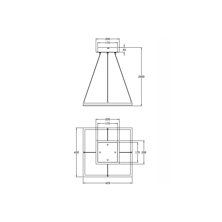 Fabas Luce 3394-40-225 - LED Reguliuojamas pakabinamas sietynas BARD LED/39W/230V auksas