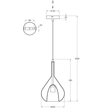 Fabas Luce 3481-40-125 - Pakabinamas sietynas LILA 1xE27/40W/230V auksas