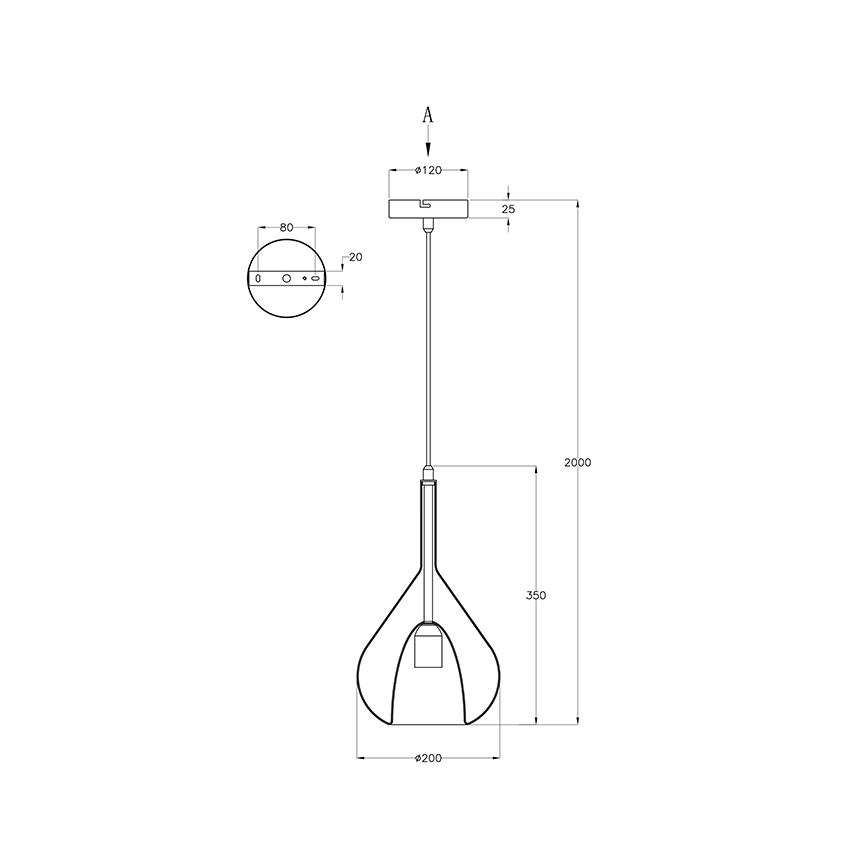 Fabas Luce 3481-40-241 - Pakabinamas sietynas LILA 1xE27/40W/230V permatoma
