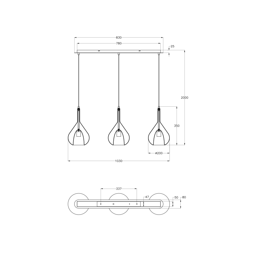 Fabas Luce 3481-48-297 - Pakabinamas sietynas LILA 3xE27/40W/230V permatoma/auksas/pilka