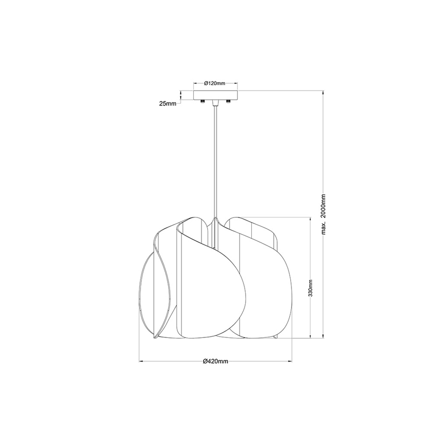 Fabas Luce 3672-40-132 - Pakabinamas sietynas PEVERO 1xE27/40W/230V medis
