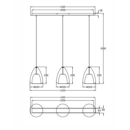 Fabas Luce 3673-48-125 - Pakabinamas sietynas BRITTON 3xE27/40W/230V auksas