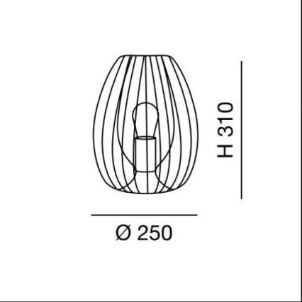 Fabas Luce 3677-34-101 - Stalinė lempa CAMP 1xE27/40W/230V juoda