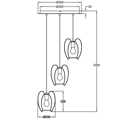Fabas Luce 3677-47-102 - Pakabinamas sietynas CAMP 3xE27/40W/230V baltas
