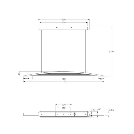 Fabas Luce 3697-40-102 - LED Reguliuojamas pakabinamas sietynas CORDOBA LED/36W/230V balta/medis