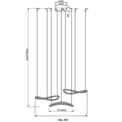Fabas Luce 3711-47-102 - LED Pakabinamas sietynas TIRRENO LED/50W/230V