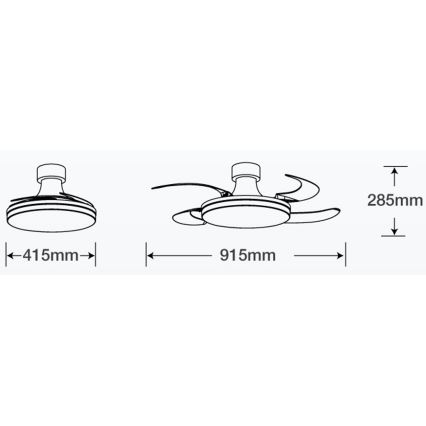FANAWAY 210664 - LED Reguliuojamas lubinis ventiliatorius ORBIT LED/25W/230V smėlio spalva/balta + nuotolinio valdymo pultas