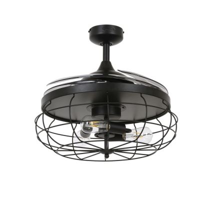 FANAWAY 212920 - LED lubinis ventiliatorius INDUSTRI 3xE27/4W/230V juodas + nuotolinis valdymas