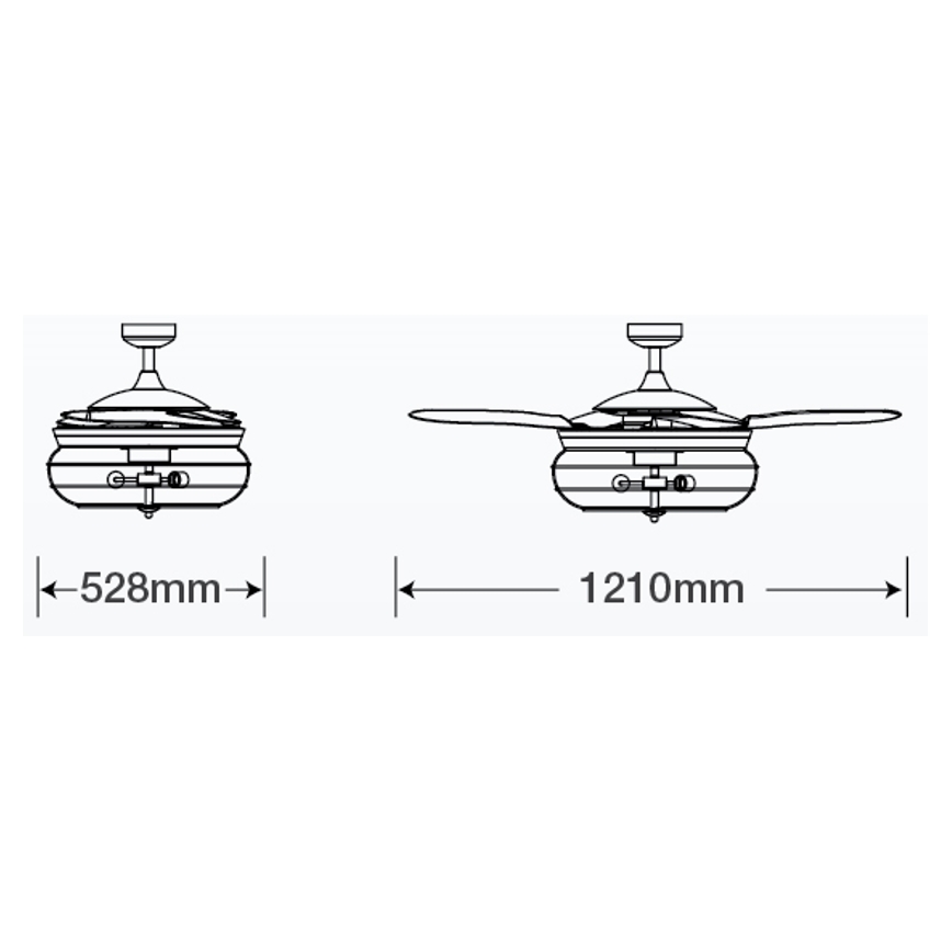 FANAWAY 212921 - LED Lubinis ventiliatorius INDUSTRI 3xE27/4W/230V rudos spalvos + nuotolinis valdymas
