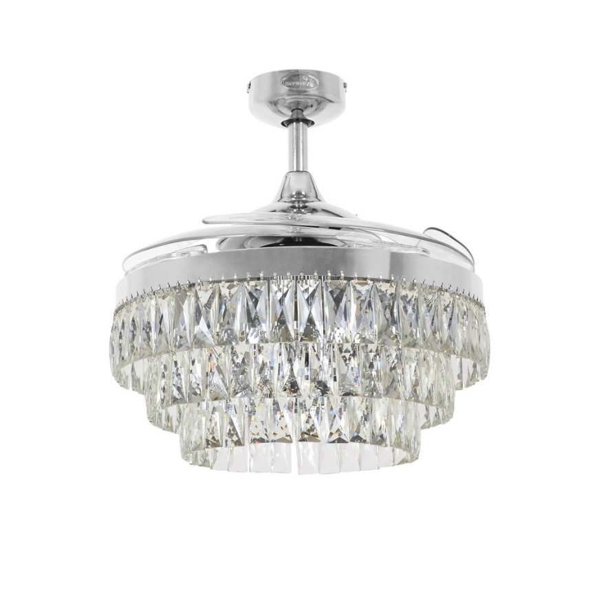 FANAWAY 212923 - LED Lubinis ventiliatorius VEIL 6xE14/4,5W/230V blizgus chromas + nuotolinis valdymas