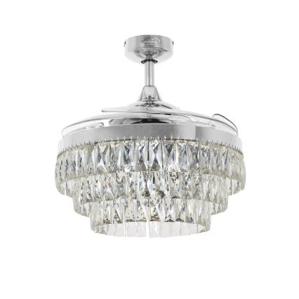 FANAWAY 212923 - LED lubinis ventiliatorius VEIL 6xE14/4,5W/230V blizgus chromas + nuotolinio valdymo pultas