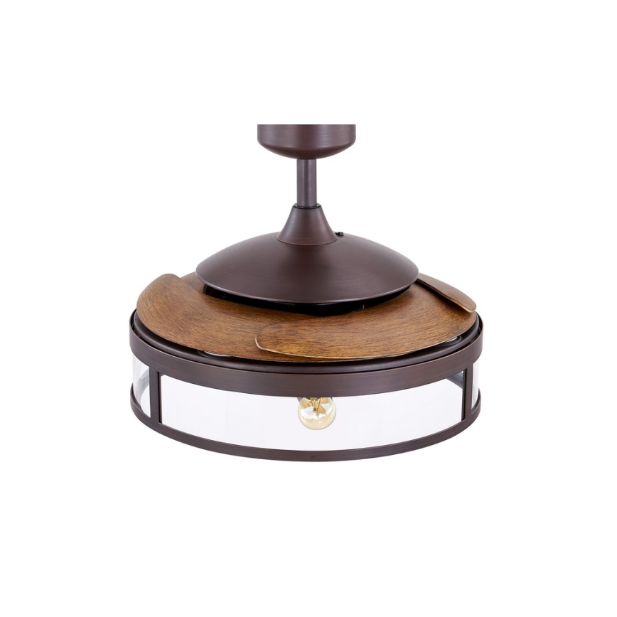FANAWAY 212925 - LED lubinis ventiliatorius CLASSIC 3xE27/4W/230V ruda + nuotolinio valdymo pultas