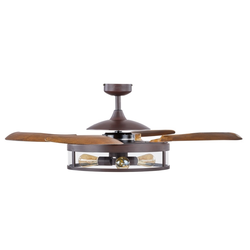 FANAWAY 212925 - LED lubinis ventiliatorius CLASSIC 3xE27/4W/230V ruda + nuotolinio valdymo pultas