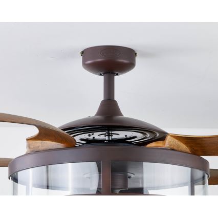 FANAWAY 212925 - LED lubinis ventiliatorius CLASSIC 3xE27/4W/230V ruda + DO