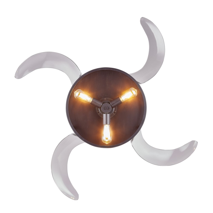 FANAWAY 212927 - LED lubinis ventiliatorius CLASSIC 3xE27/4W/230V juoda + nuotolinio valdymo pultas