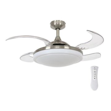 FANAWAY 212982 - Lubinis ventiliatorius EVORA 2xE27/20W/230V blizgus chromas + nuotolinio valdymo pultas