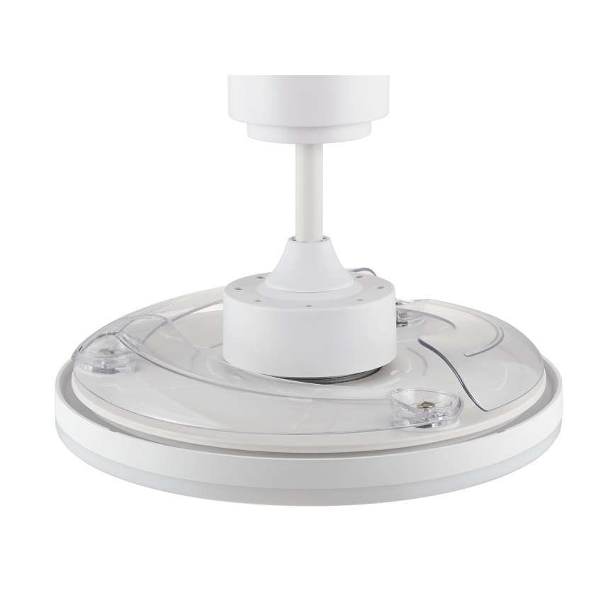 FANAWAY 21612949 - LED Reguliuojamas lubinis ventiliatorius STROLL LED/30W/230V 2700/3500/5000K diametras 106 cm balta/permatoma + nuotolinio valdymo pultas